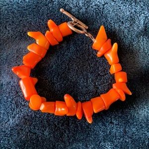 Orange coral bracelet